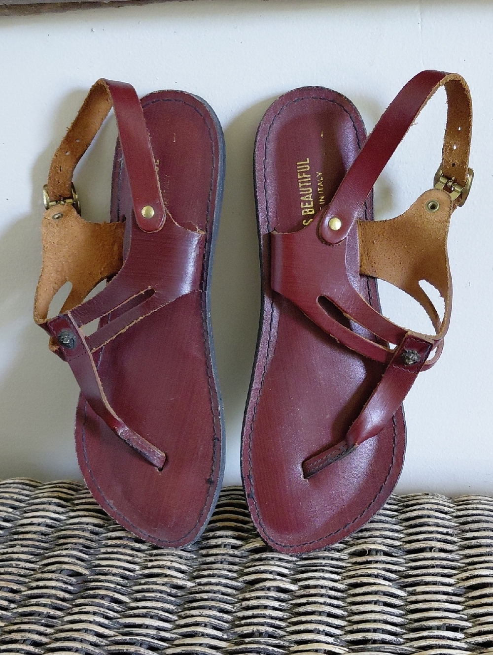 Vintage Miss Beautiful Made In Italy Leather Sandals